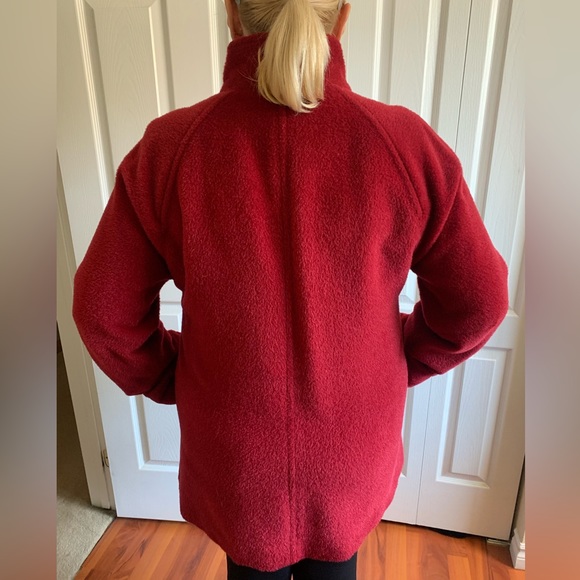 Hilary Radley Red Button-up Llama & Wool Coat Jacket - Picture 5 of 7